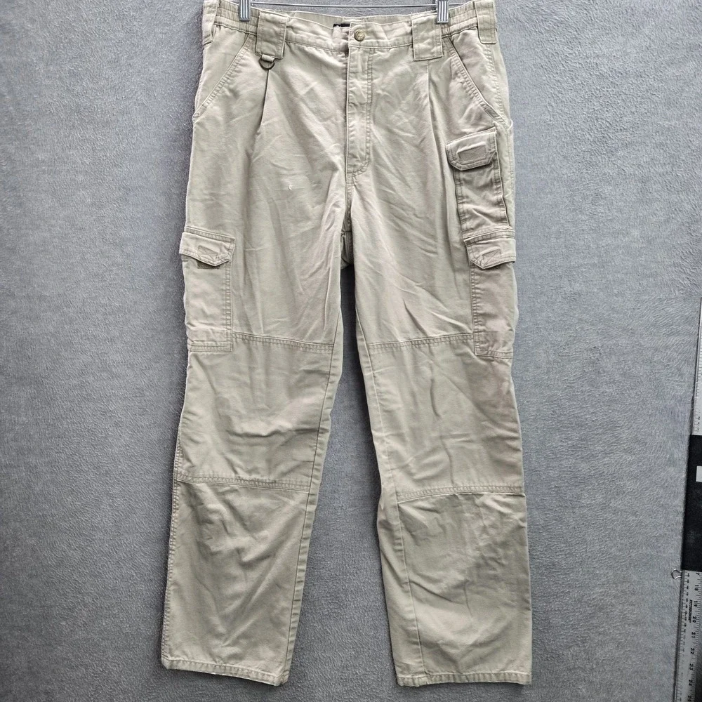 5.11 Tactical Series Men Pants 34X32 Khaki Cargo Canvas Button 29